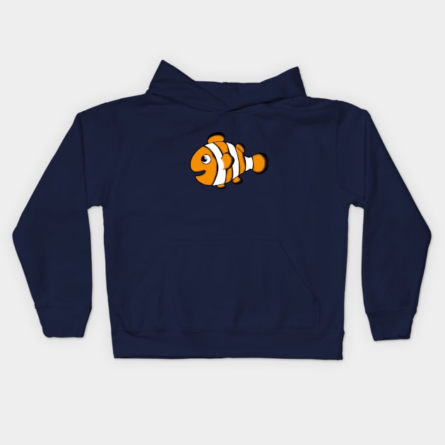 cute clown fish Kids Hoodie by cartoonygifts